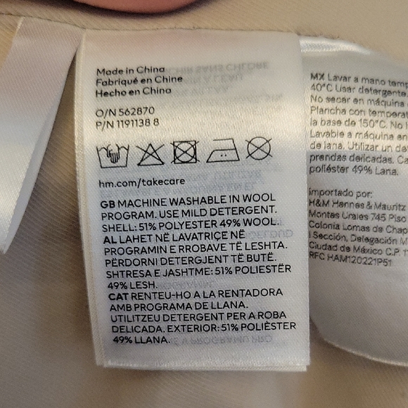 H&M Beige Kids Coat with Button Detail - Picture 3 of 5